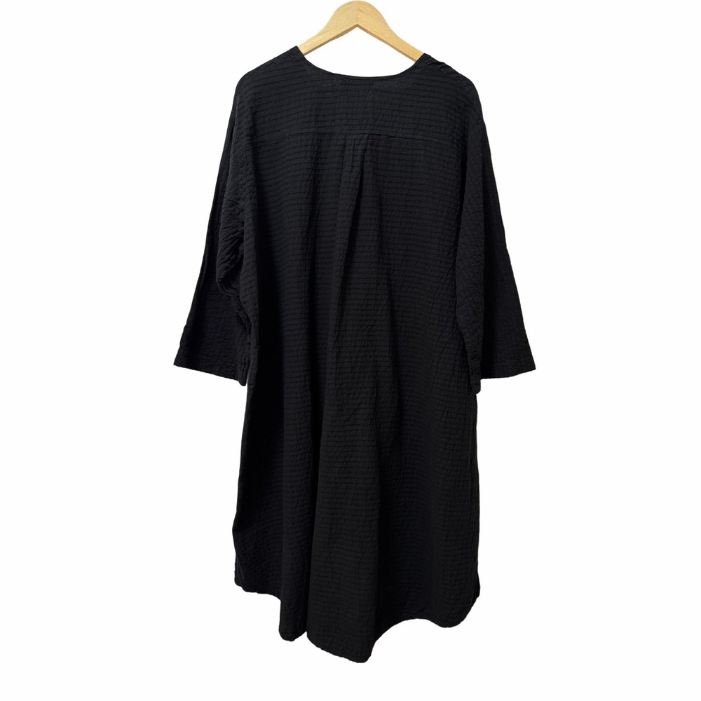 The Vermont Country Store Textured Cotton Midi Dress Size 2X Black Farmhouse - Picture 2 of 9